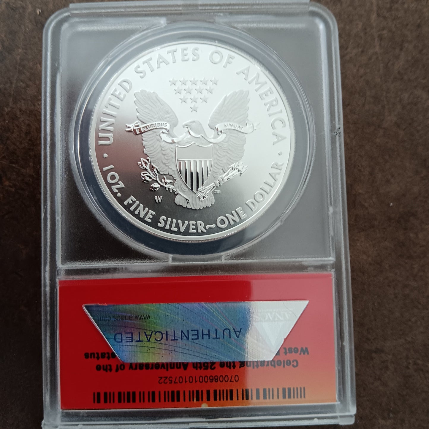 2013 W Enhanced Uncirculated American Silver Eagle - 1st Day Issue is ANACS Graded a Perfect EU70