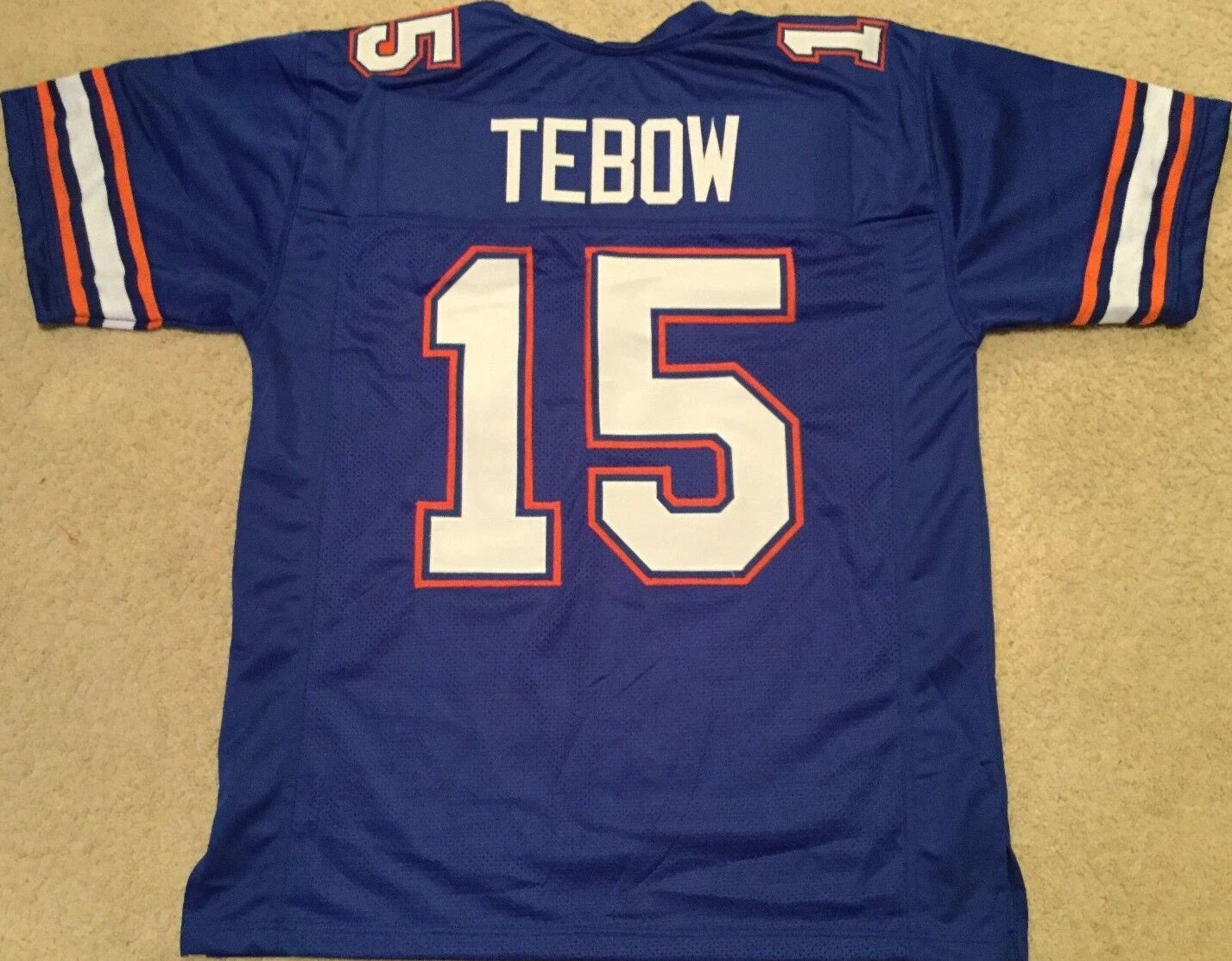 Tim Tebow Unsigned Custom Blue Stitched Football Jersey