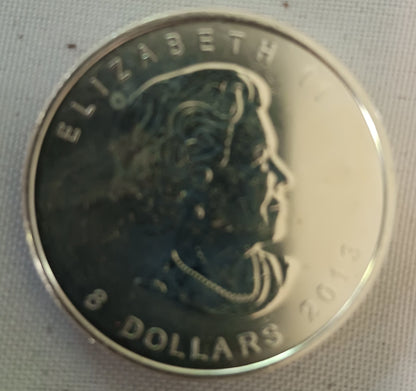 2013 1.5 Troy Ounce Silver 8 Dollar Canada Polar Bear