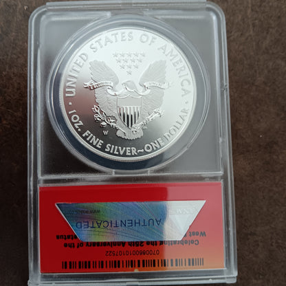 2013 W Enhanced Uncirculated American Silver Eagle - 1st Day Issue is ANACS Graded a Perfect EU70