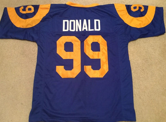 Aaron Donald Unsigned Custom Blue Stitched Football Jersey