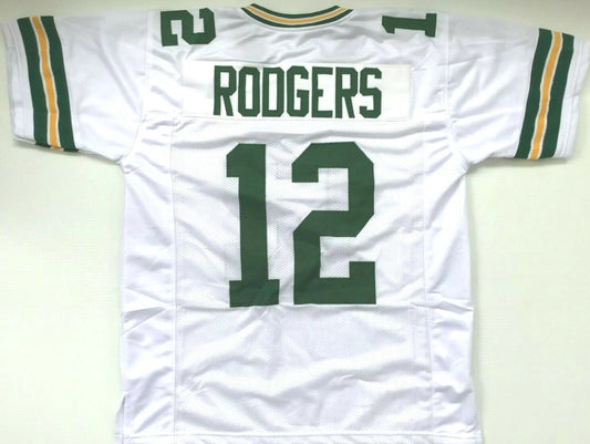 Aaron Rodgers Unsigned Custom White Stitched Football Jersey