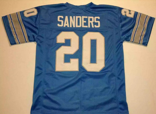 Barry Sanders Unsigned Custom Blue Stitched Football Jersey