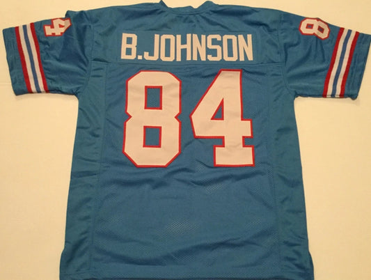 Billy White Shoes Johnson Unsigned Custom Blue Stitched Football Jersey