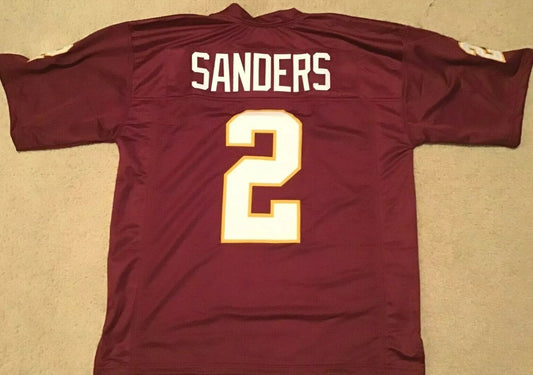 Deion Sanders Unsigned Custom Scarlet Stitched College Style Football Jersey