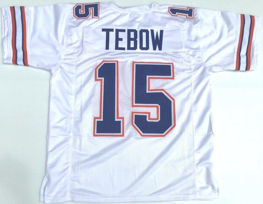 Tim Tebow Unsigned Custom White Stitched Football Jersey