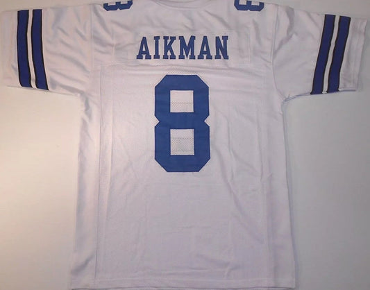 Troy Aikman Unsigned Custom White Stitched Football Jersey