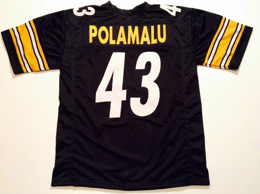 Troy Polamalu Unsigned Custom Black Stitched Football Jersey