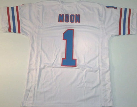 Warren Moon Unsigned Custom White Stitched Football Jersey